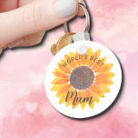 Mother’s Day Sunflower World’s Best Mum Keychain<br><div class="desc">Give your Mum this pretty sunflower keychain to let her know that she is the best on Mother's Day or any other day. It features a watercolour sunflower and the words World’s Best Mum. You can customise it by changing the words if you wish.</div>
