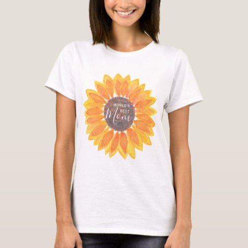 Motherâs Day Sunflower Worlds Best Mom T_Shirt