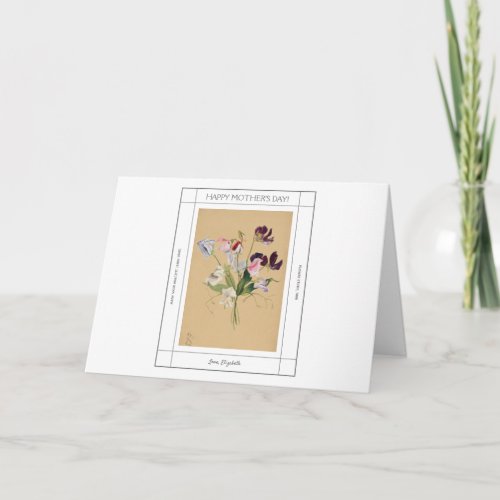 Mothers Day Sweet Peas Card