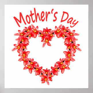 Mother’s Day - Tulip Heart - Illustration |  Poster