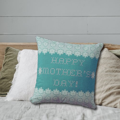 Mothers Day vintage rustic  Throw Pillow