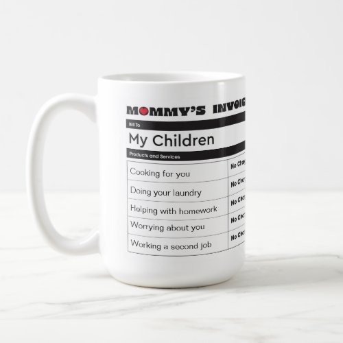 Motherâs Journey of Love _ Appreciation Invoice Coffee Mug