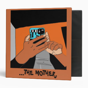 Mother’s Mobile Hands Cyan Orange Black 3 Ring Binder