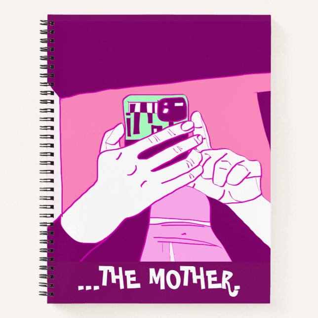 Mother’s Mobile Hands Magenta Mint White  Notebook (Front)