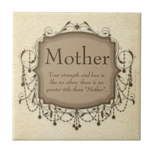 Mother, Sentimental Message Chandelier Tile Plaque (Front)