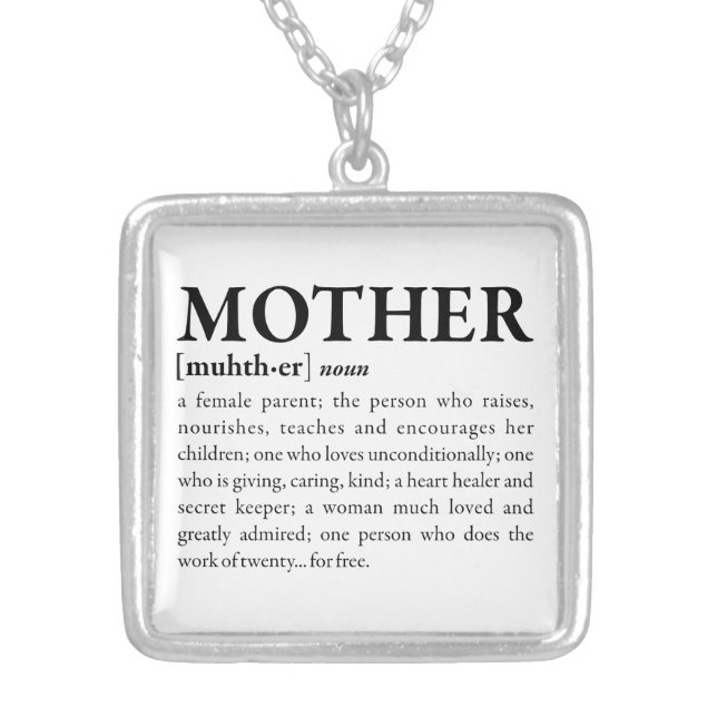 Mother Silver Plated Necklace (Front)