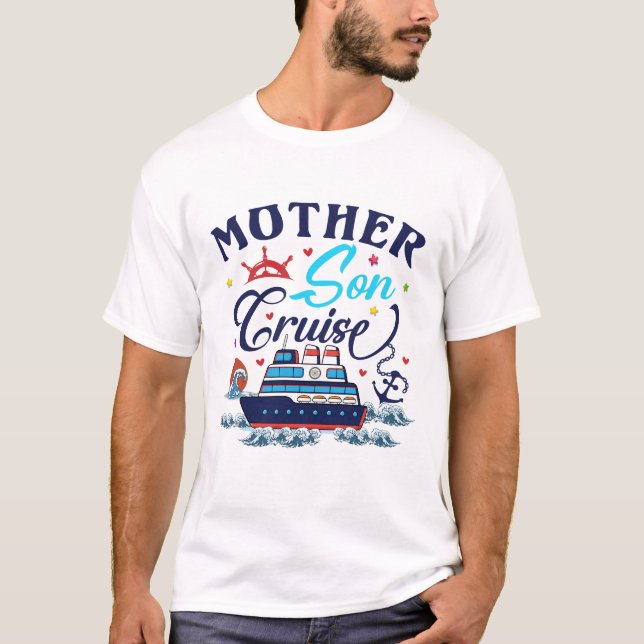 Mother Son Cruise 2023 Family Vacation Mom Son  T-Shirt (Front)