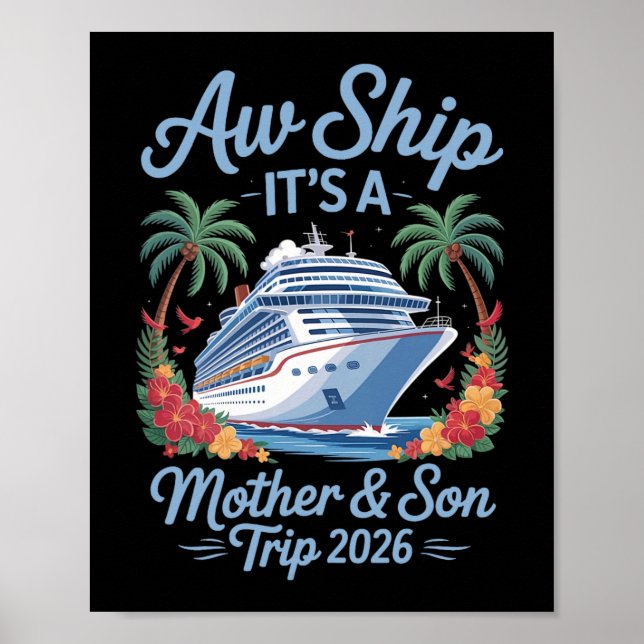 Mother Son Cruise 2026 Vacation Matching Family Tr Poster (Front)