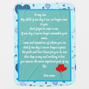 Mother/son love message baby blanket