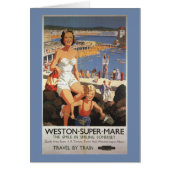 Mother & Son on Beach Railway Poster (Front)