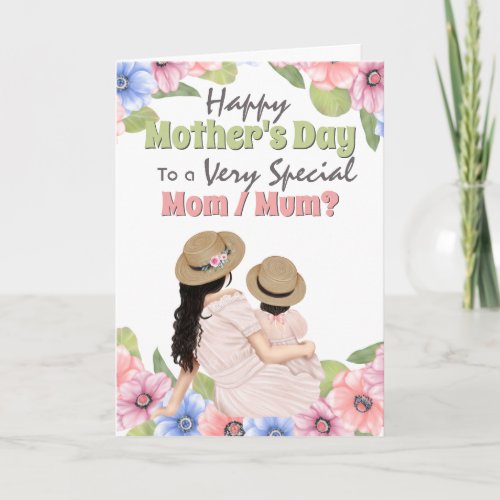 Mother straw hats country meadow card