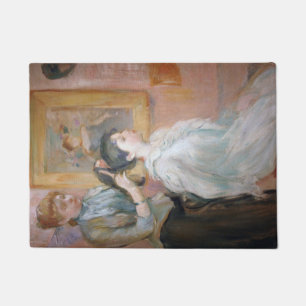 Mother Styling Daughter's Hair (by Berthe Morisot) Doormat