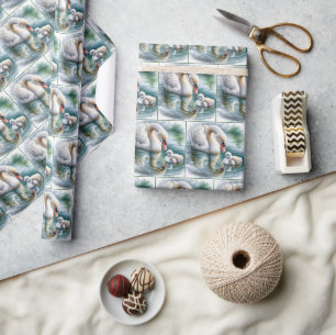 Mother Swan With Cygnet Wrapping Paper