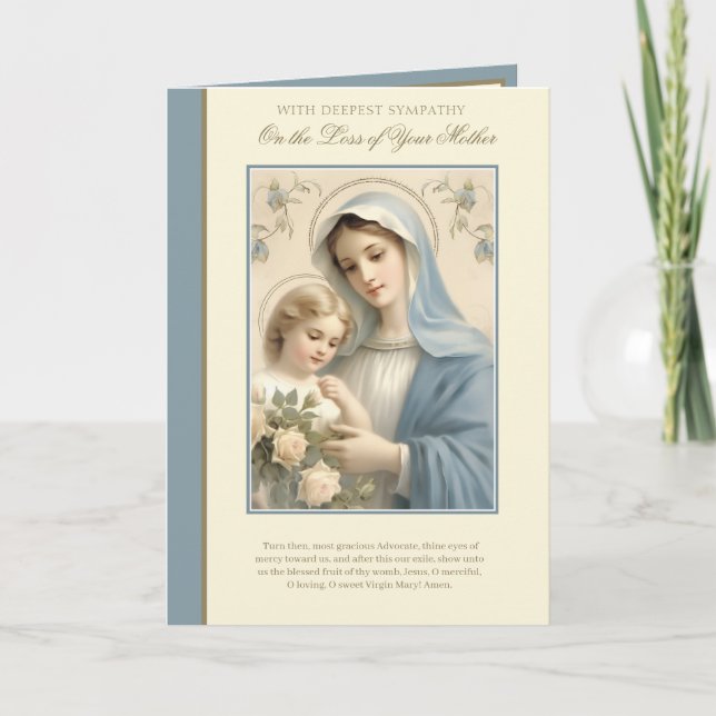 Mother Sympathy Condolence Virgin Mary Jesus Card (Front)