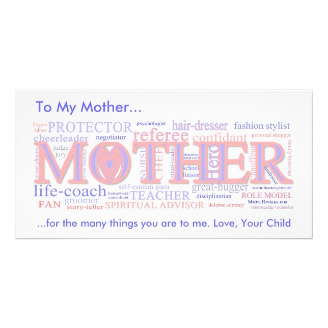 MOTHER: The many roles of a mother - Photo Card (Front)