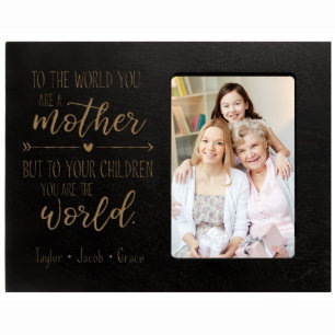 Mother the World 8"x10" Black Wood Picture Frame
