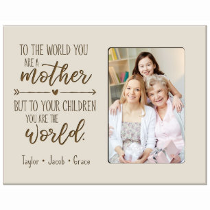 Mother the World 8"x10" Ivory Wood Picture Frame