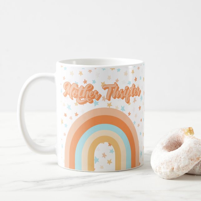 Mother Thrifter Rainbow Coffee Mug (With Donut)