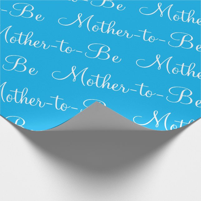 Mother To Be Blue Script Baby Shower Wrapping Paper (Corner)