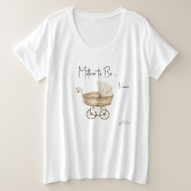 Mother-to-Be Boho Baby Shower Plus Size T-Shirt (Design Front)