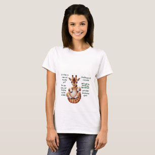 Mother to be Giraffe Fetus Messages Funny Green T-Shirt