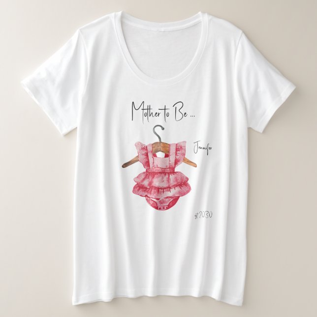 Mother-to-Be Girl Baby Shower Plus Size T-Shirt (Design Front)