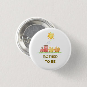 Mother To Be Rubber Duck Choo Train Baby Shower Button