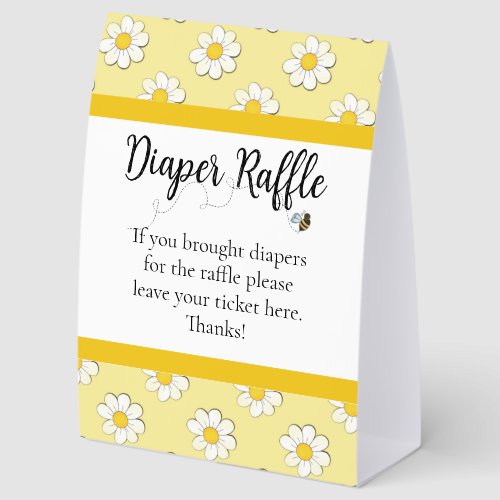 Mother-to-Bee Baby Shower Diaper Raffle Paper Table Tent