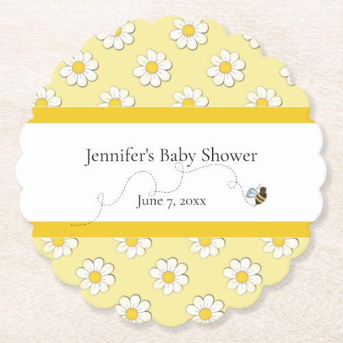 Mother-to-Bee Baby Shower Paper Coaster