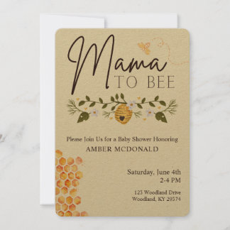 Mother to Bee - Bee Themed Baby Shower Invitation