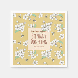 Mother To Bee Satin Gold Baby Shower Napkins
