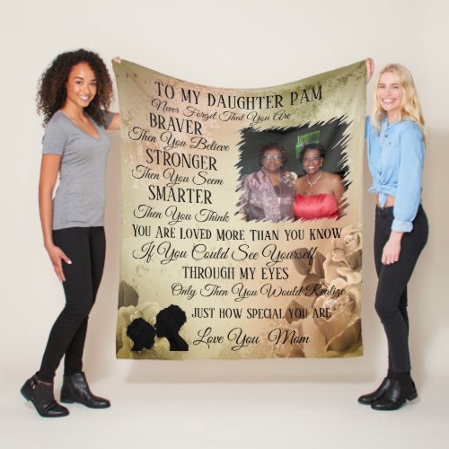 Mother To Daughter Photo Fleece Blanket