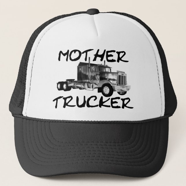 MOTHER TRUCKER - BLACK & WHITE HAT (Front)