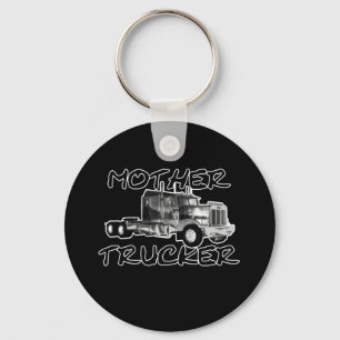 MOTHER TRUCKER - BLACK & WHITE KEYCHAIN