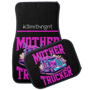 Mother Trucker: Purple Pink Attitude Car Floor Mat