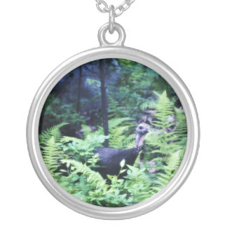 Mother Turkey in Ferns Necklace