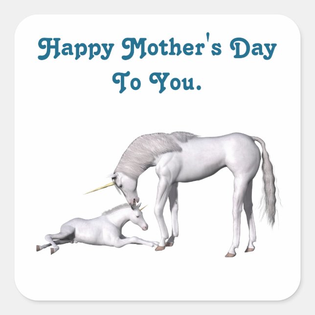 Mother Unicorn And Colt Sticker (Front)