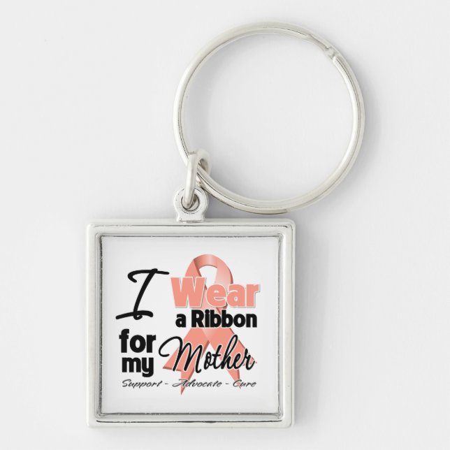 Mother - Uterine Cancer Ribbon Keychain (Front)