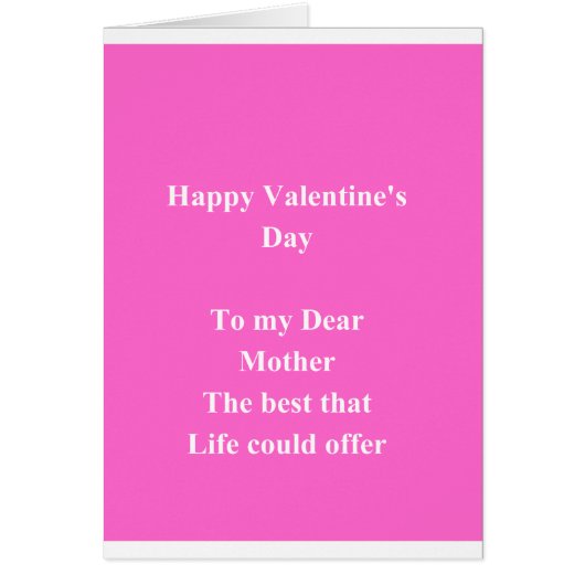 Mother Valentine's day Cards (Front)
