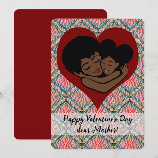 Mother Valentine's Day Ethnic Mud Cloth Style (Front/Back)
