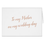 Mother Wedding Card at Zazzle