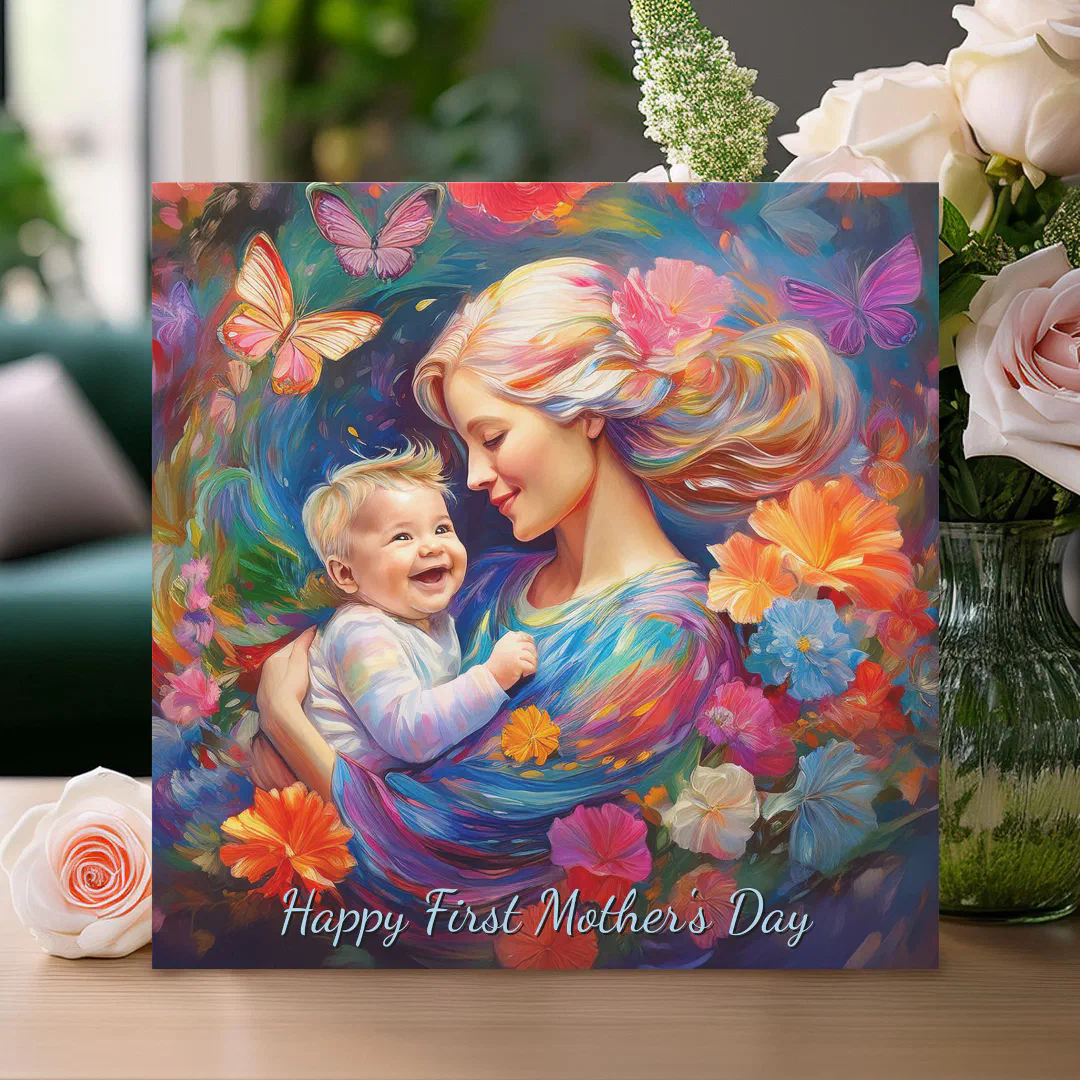 Mother with Baby Boy First Mother's Day Card (Creator Uploaded)