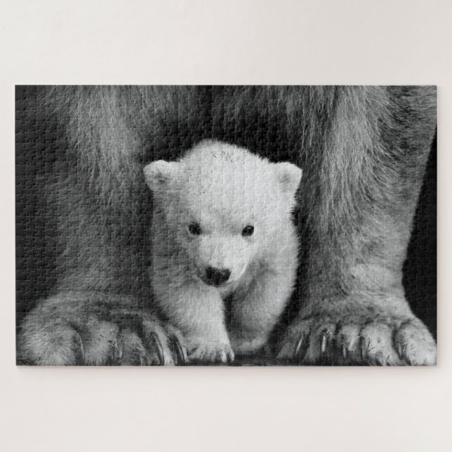 Mother With Baby Polar Bear Wildlife Jigsaw Puzzle (Horizontal)