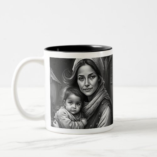 mother with child  Two_Tone coffee mug