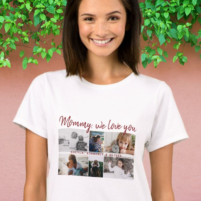 Mother with Kids and Family Mom 6 Photo Collage T-Shirt (Creator Uploaded)