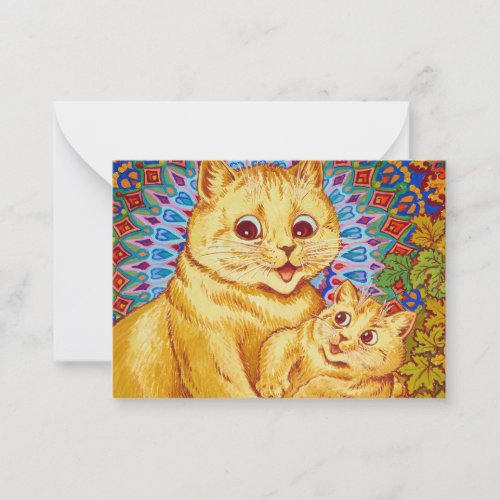 Mother with Kitten by Louis Wain Note Card