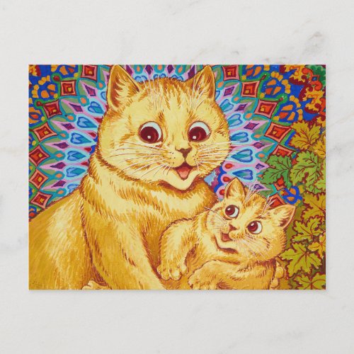 Mother with Kitten by Louis Wain Postcard