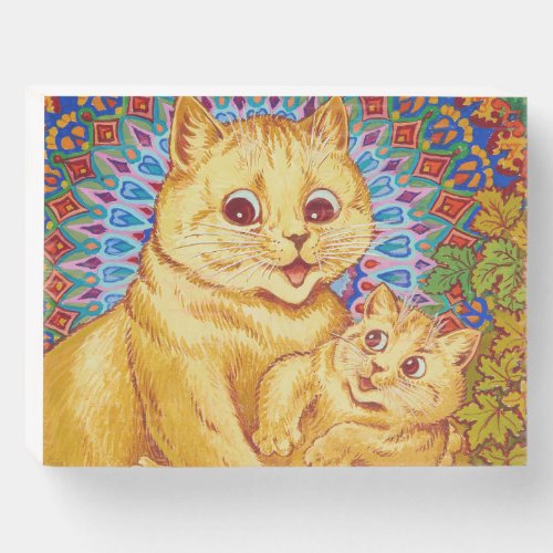 Mother with Kitten by Louis Wain Wooden Box Sign
