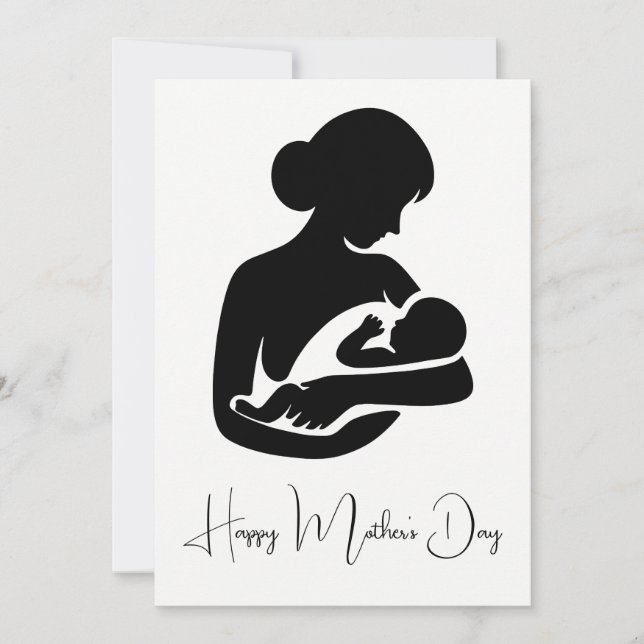 Mother with Newborn Baby Mothers Day Card (Front)