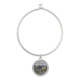 Mother Wolf & Pups Mountain River Valley Bangle Bracelet